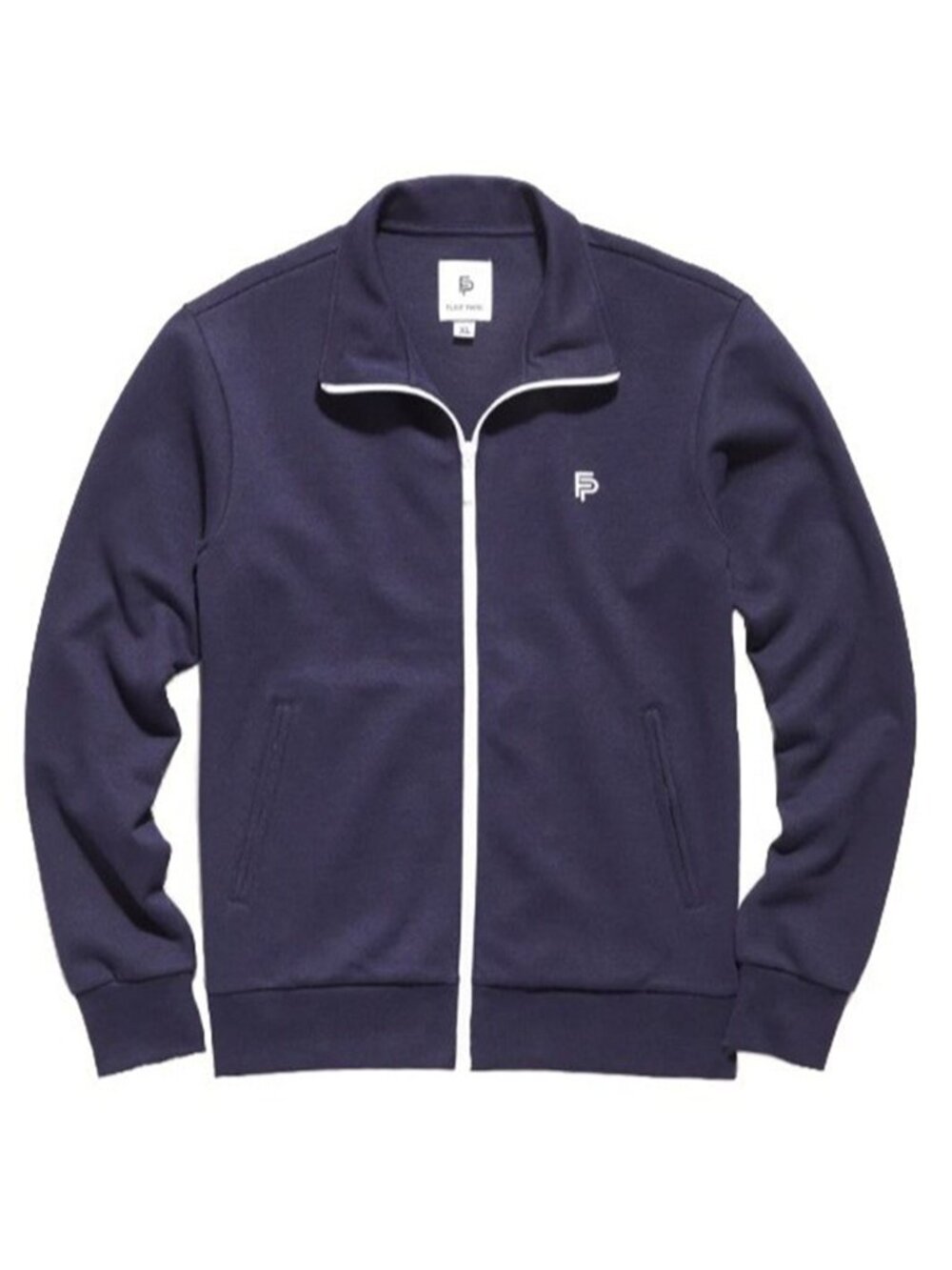 Flint Park Mens Navy Full-Zip Track Jacket XL 55% Recycled Polyester 45% Organic